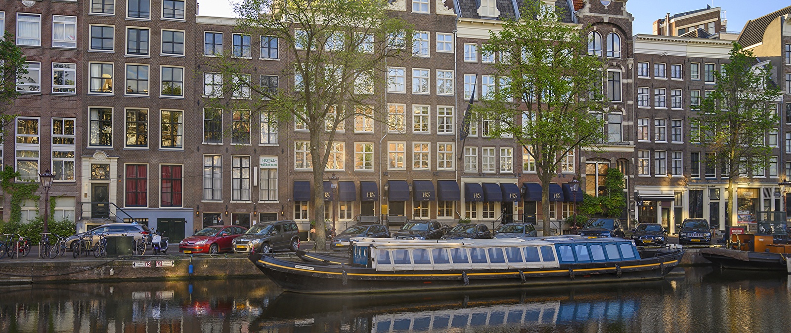 View of hotel Estherea from the canals in Amsterdam
