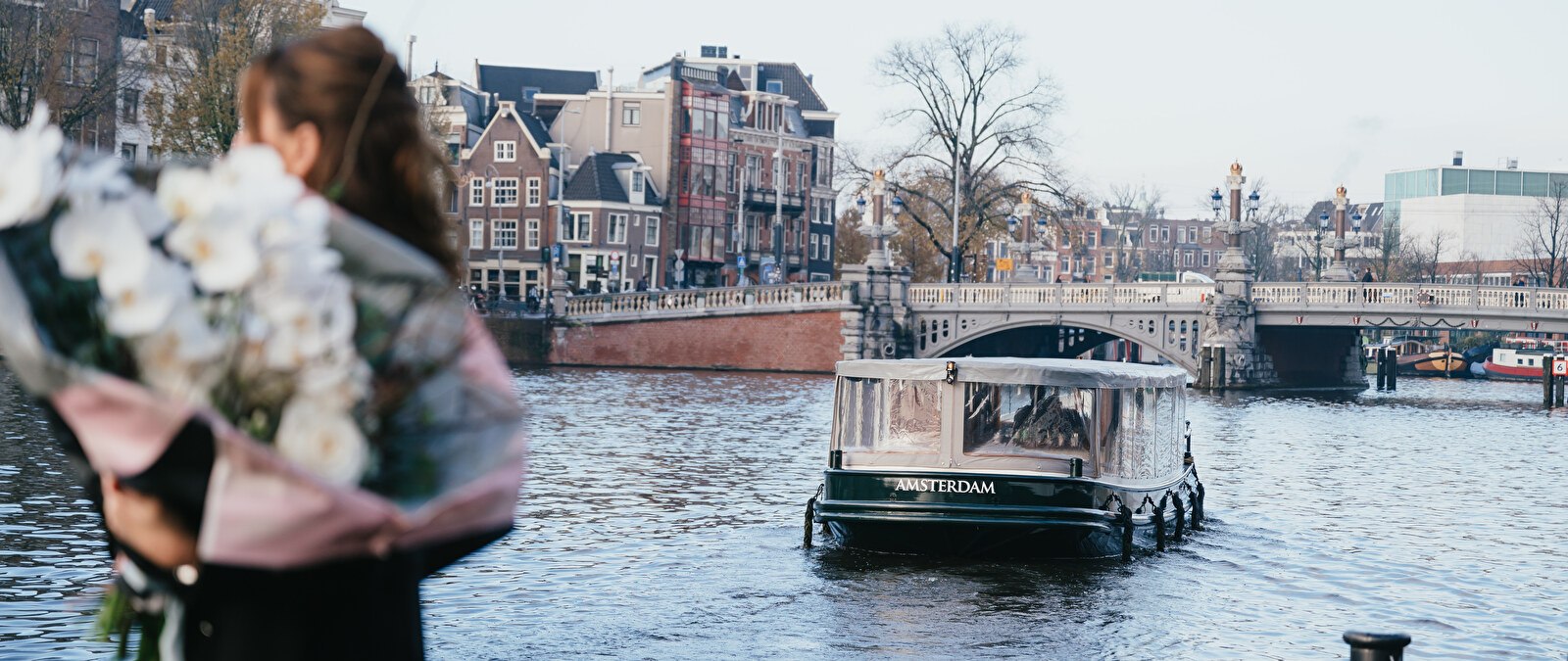 Enjoying winter along the canals in Amsterdam